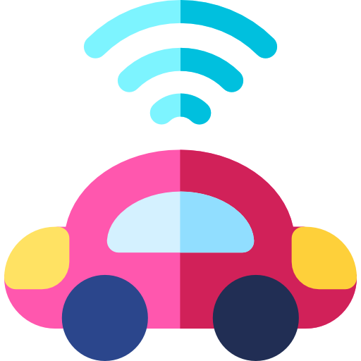 Autonomous car Basic Rounded Flat icon