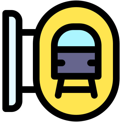stacja kolejowa Generic Outline Color ikona