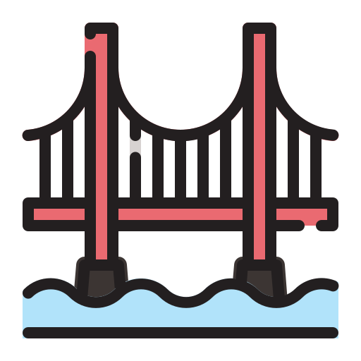 puente de puerta de oro Generic Outline Color icono