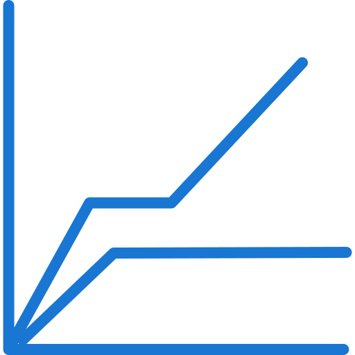 Line graph Generic Blue icon