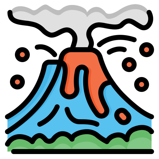 erupción volcánica Generic Outline Color icono