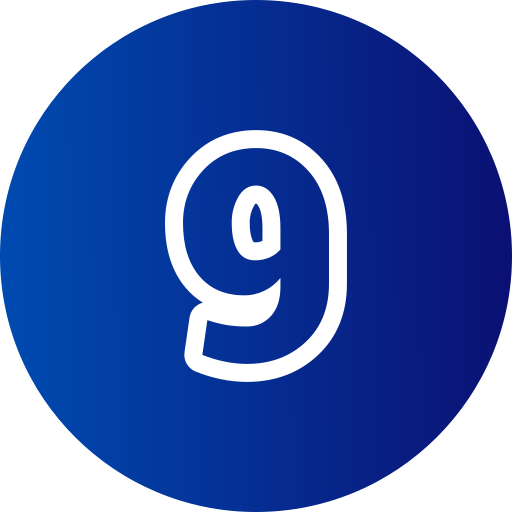 Number 9 Generic gradient fill icon