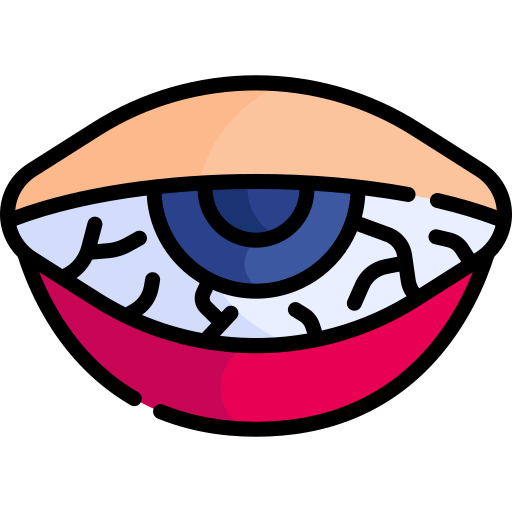 occhi rossi Kawaii Lineal color icona