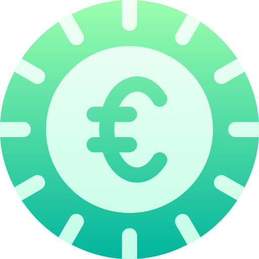 Евро Basic Gradient Gradient иконка
