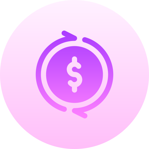 flujo de dinero Basic Gradient Circular icono