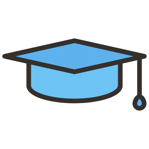 Graduation hat Generic Outline Color icon