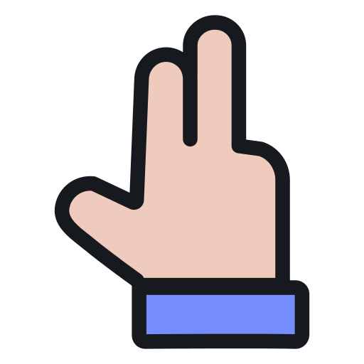 Два пальца Generic Outline Color иконка