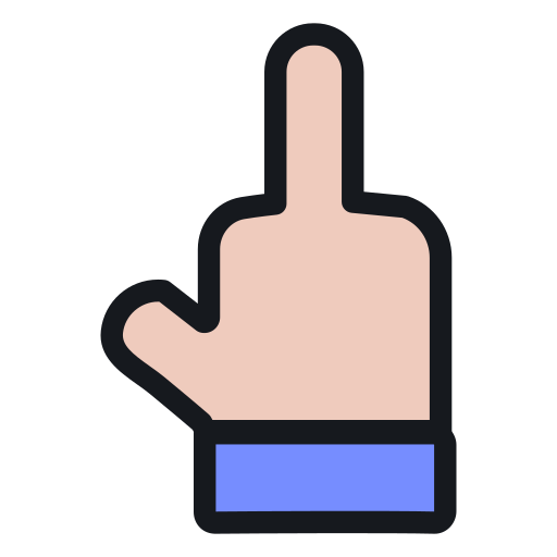 dedo medio Generic Outline Color icono