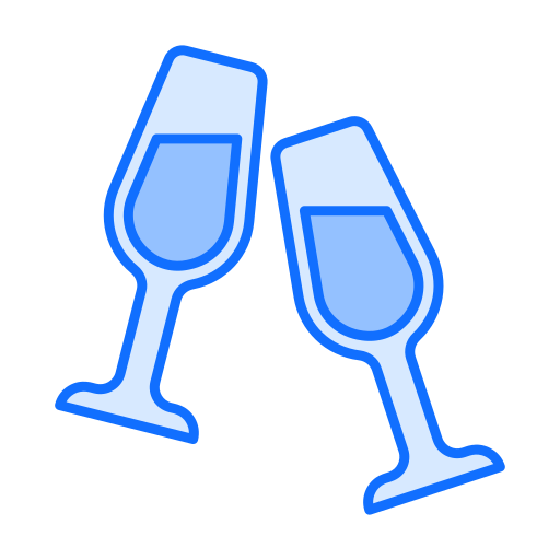 Бокал для шампанского Generic color lineal-color иконка