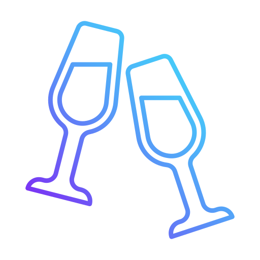 Бокал для шампанского Generic gradient outline иконка
