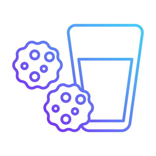 Cookie and milk Generic gradient outline icon