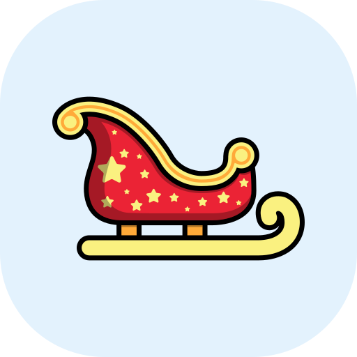 Santa claus sled Generic color lineal-color icon