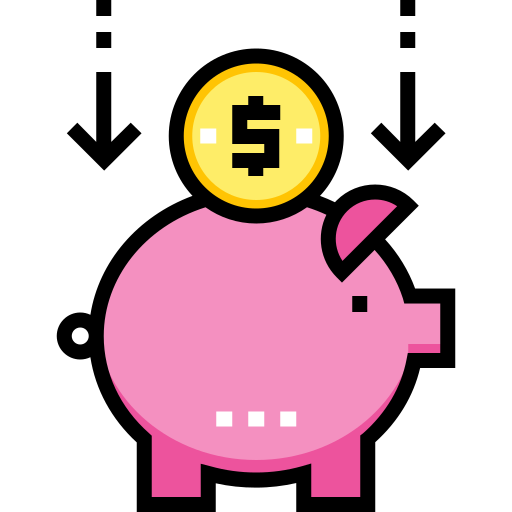 Piggy bank Detailed Straight Lineal color icon