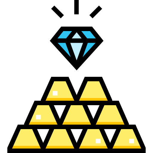 金塊 Detailed Straight Lineal color icon