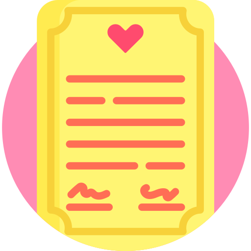 certificat de mariage Detailed Flat Circular Flat Icône