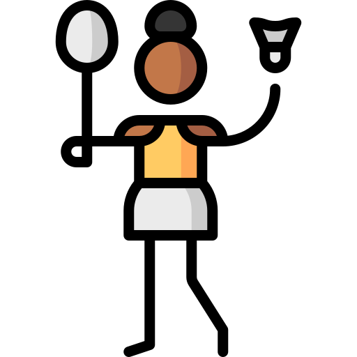 badminton Puppet Characters Lineal Color icon