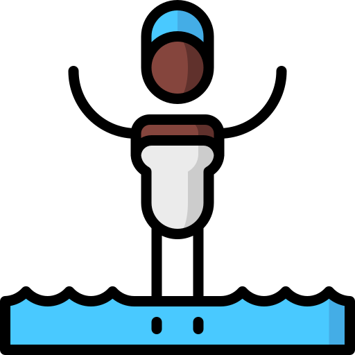 Swimming Puppet Characters Lineal Color icon