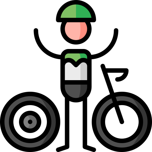 cycling Puppet Characters Lineal Color icon