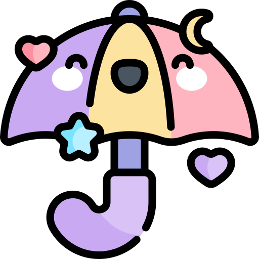 우산 Kawaii Lineal color icon