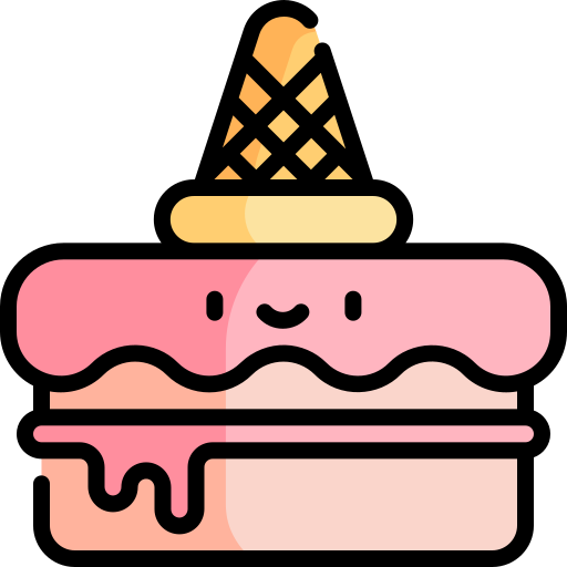 ciasto Kawaii Lineal color ikona