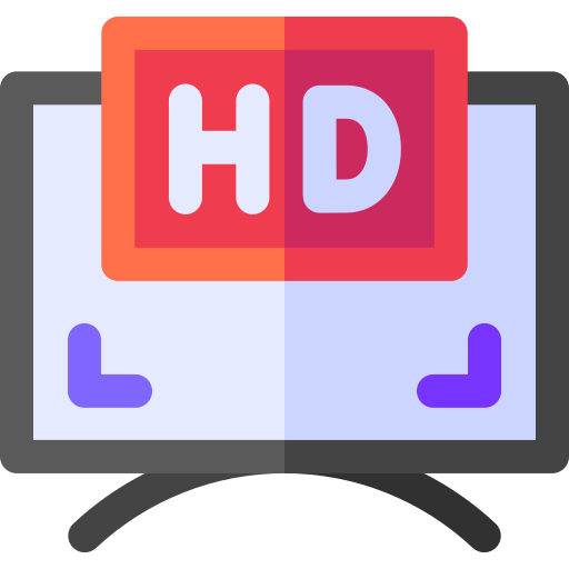 full hd Basic Rounded Flat icono