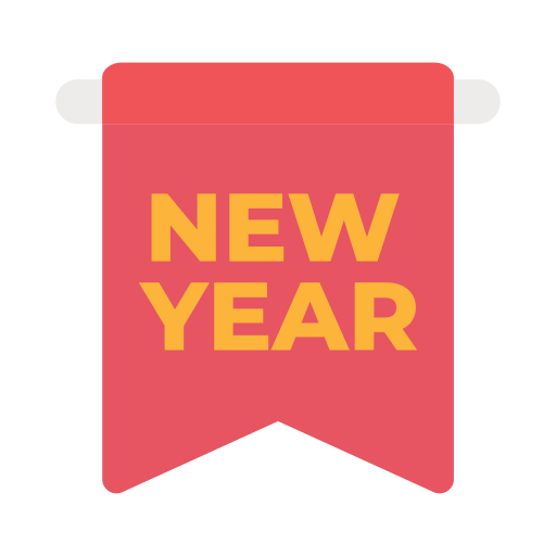 tarjeta de año nuevo Generic Flat icono