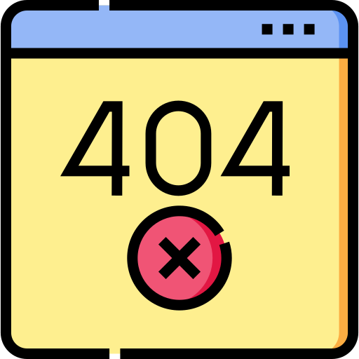 błąd 404 Detailed Straight Lineal color ikona