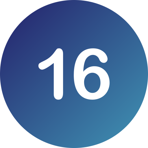 Number 16 Generic gradient fill icon