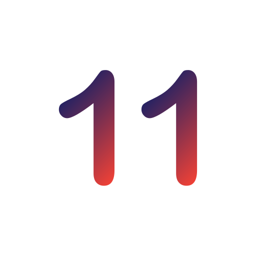 número 11 Generic gradient outline icono