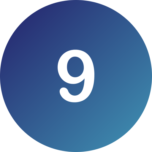 Number 9 Generic gradient fill icon