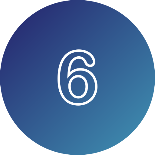 numer 6 Generic gradient fill ikona