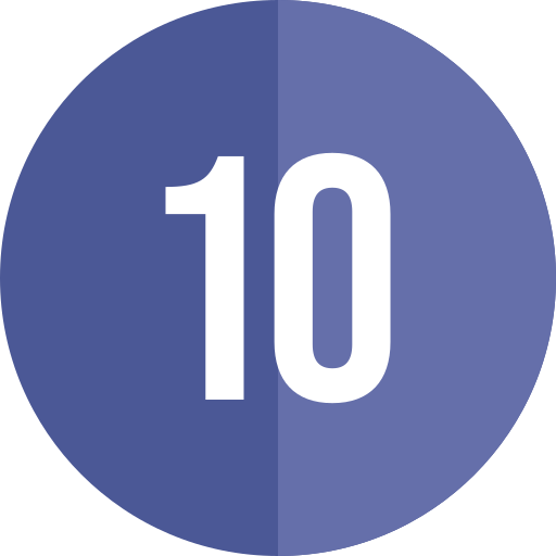 nummer 10 Generic color fill icon