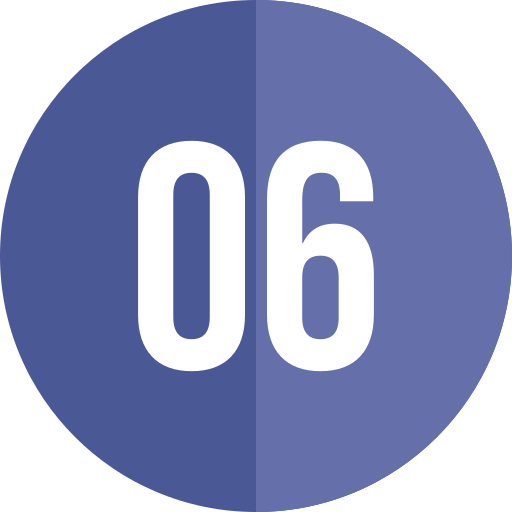 numer 6 Generic color fill ikona