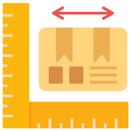 Parcel size Generic color fill icon