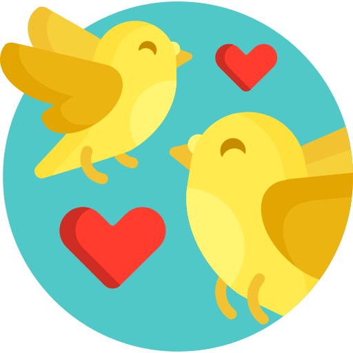 Птицы любви Detailed Flat Circular Flat иконка
