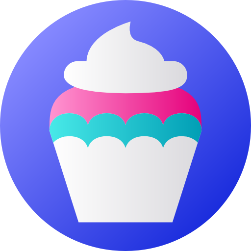 cupcake Flat Circular Gradient icon