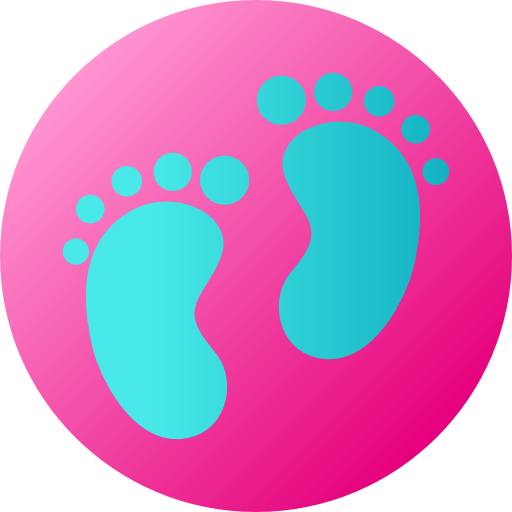 pés de bebê Flat Circular Gradient Ícone