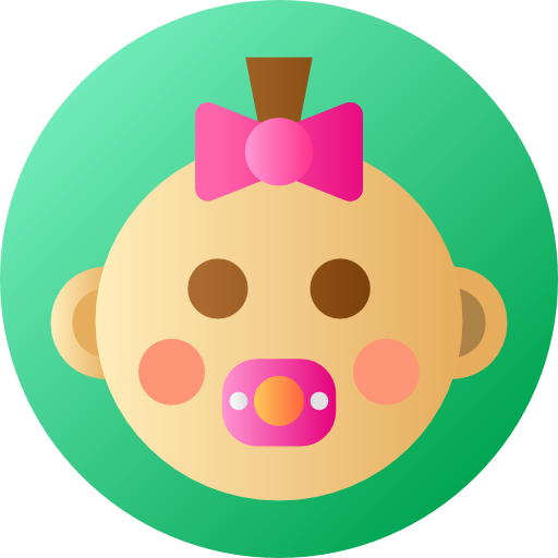 女の赤ちゃん Flat Circular Gradient icon