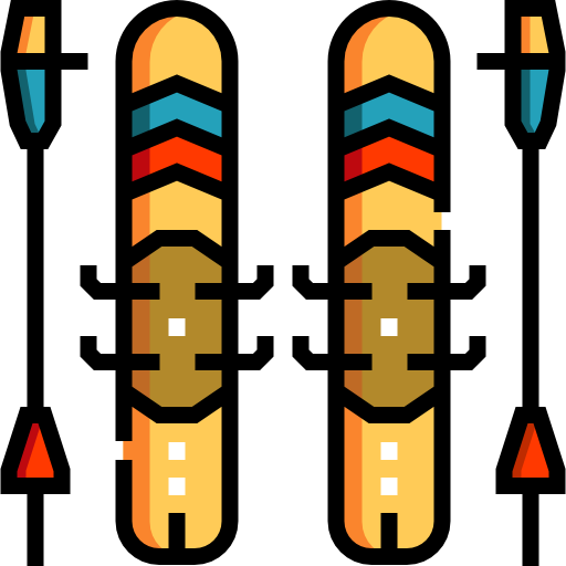 スキー Detailed Straight Lineal color icon