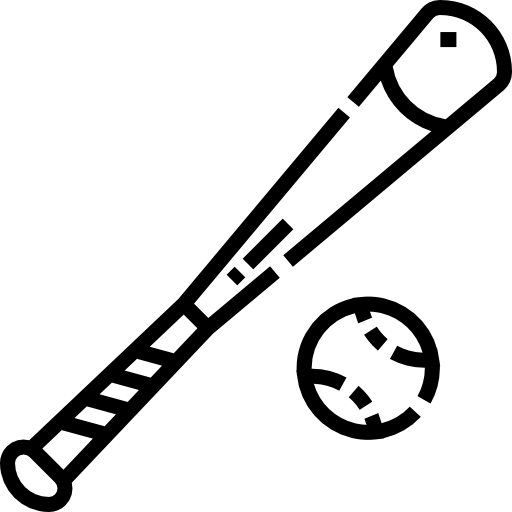 honkbalknuppel Detailed Straight Lineal icoon
