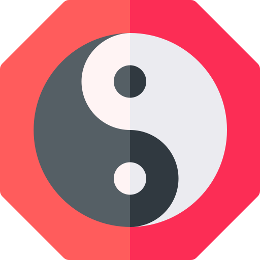 yin yang Basic Rounded Flat icono