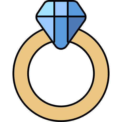 anillo de compromiso Generic color lineal-color icono