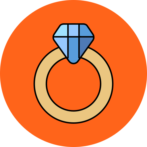 anillo de compromiso Generic color lineal-color icono