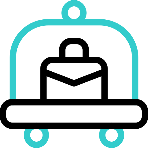 Luggage cart Basic Accent Outline icon