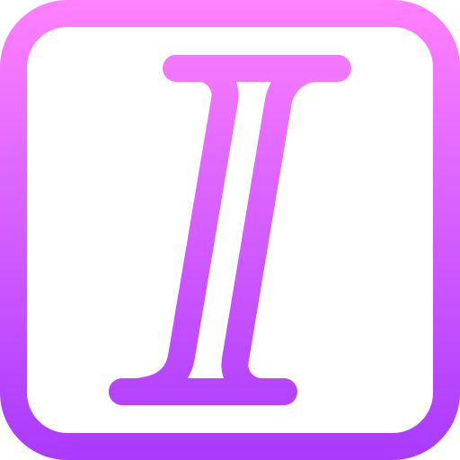 Italic Basic Gradient Lineal color icon