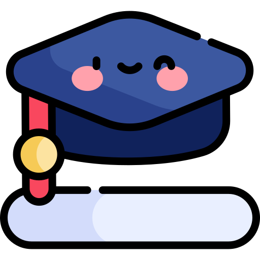 diploma Kawaii Lineal color icoon