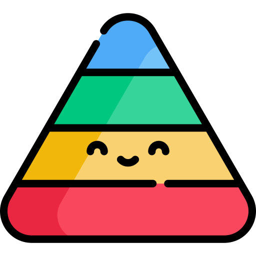 pirámide Kawaii Lineal color icono