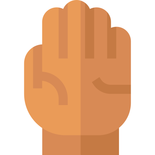 líneas de la mano Basic Straight Flat icono