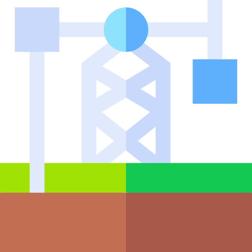 torre petrolifera Basic Straight Flat icona