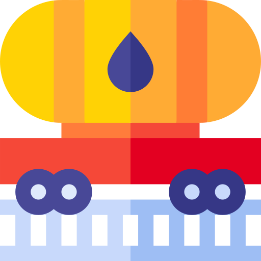 Oil train Basic Straight Flat icon